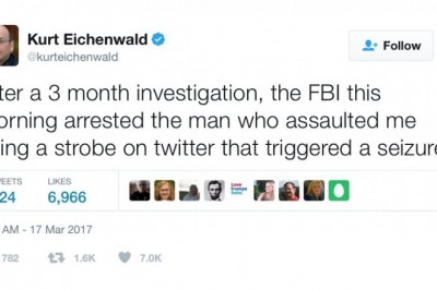 Twitter Troll Arrested For Allegedly Tweeting Seizure-Inducing Strobe GIF At Journalist