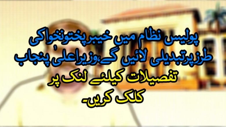 پولیس نظام میں خیبرپختونخواکی طرزپرتبدیلی لائیں گے،وزیراعلیٰ پنجاب