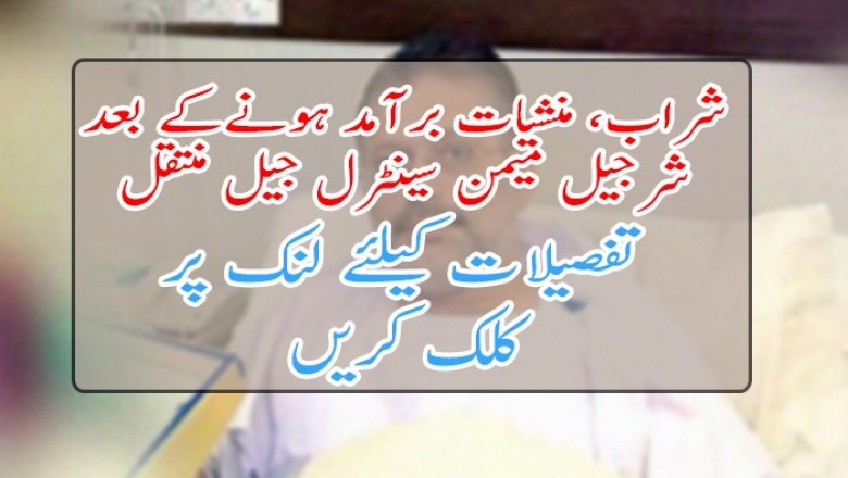 شراب، منشیات برآمد ہونےکے بعد شرجیل میمن سینٹرل جیل منتقل