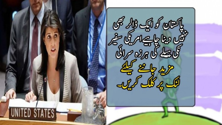 پاکستان کو ایک ڈالر بھی نہیں دینا چاہیے،امریکی سفیر نکی ہیلے کی ہرزہ سرائی