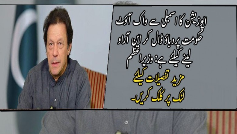 اپوزیشن کا اسمبلی سے واک آؤٹ حکومت پردباؤ ڈال کر این آراو لینے کیلئے ہے: وزیراعظم