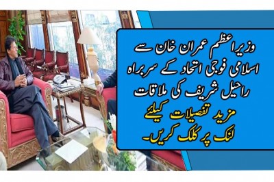 وزیراعظم عمران خان سے اسلامی فوجی اتحاد کے سربراہ راحیل شریف کی ملاقات