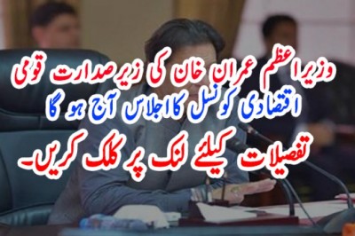 وزیراعظم عمران خان کی زیرصدارت قومی اقتصادی کونسل کااجلاس آج ہو گا