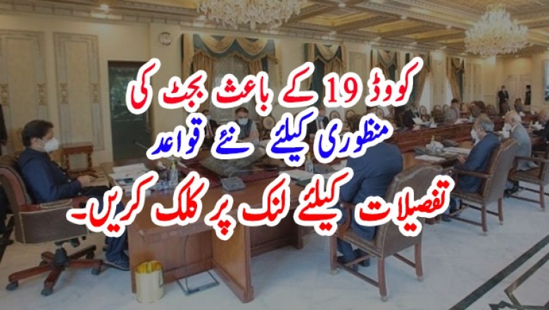 کووڈ 19 کے باعث بجٹ کی منظوری کیلئے  نئے قواعد