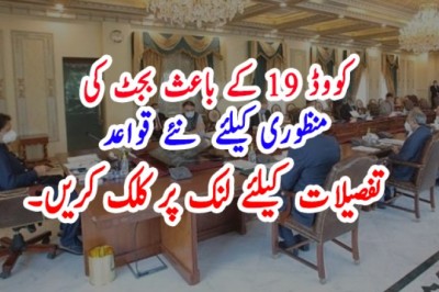 کووڈ 19 کے باعث بجٹ کی منظوری کیلئے  نئے قواعد