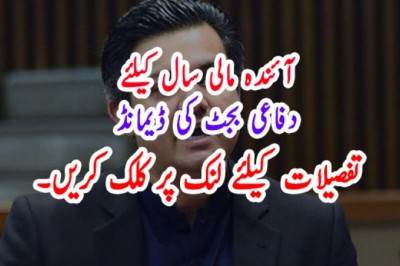 آئندہ مالی سال کیلئے دفاعی بجٹ کی ڈیمانڈ