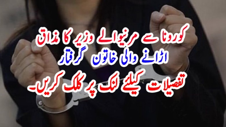 کورونا سے مرنیوالے وزیر کا مذاق   اڑانے والی خاتون  گرفتار
