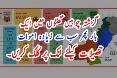 پاکستان میں گزشتہ چوبیس گھنٹوں میں ایک بار پھر اب تک کی سب سے زیادہ اموات