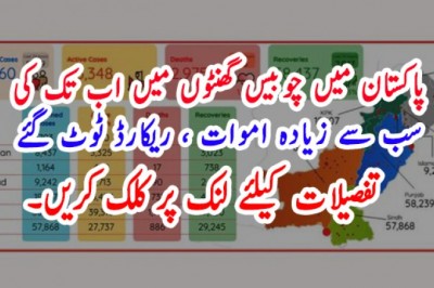 پاکستان میں چوبیس گھنٹوں میں اب تک کی  سب سے زیادہ اموات ، ریکارڈ ٹوٹ گئے
