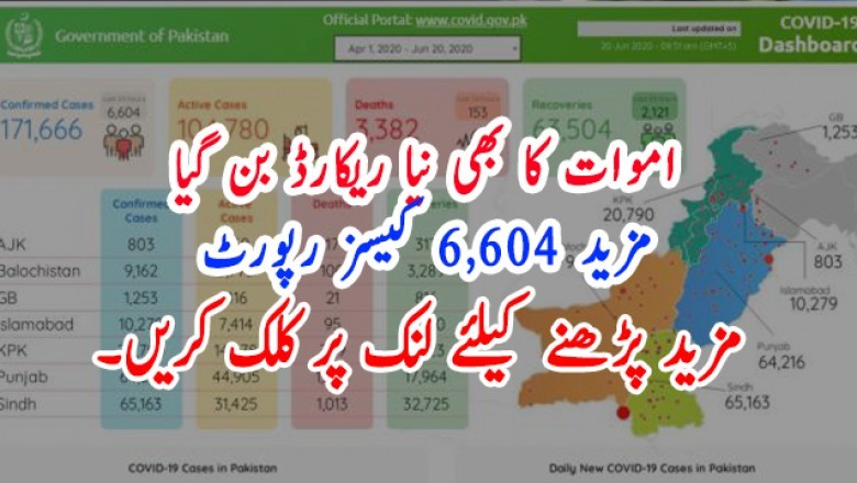 اموات کا بھی نیا ریکارڈ بن گیا مزید 6,604 کیسز رپورٹ