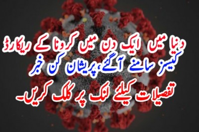 دنیا میں  ایک دن میں کرونا کے ریکارڈ کیسز سامنے آگئے،پریشان کن خبر