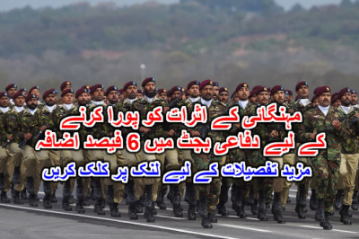 مہنگائی کے اثرات کو پورا کرنے کے لیے دفاعی بجٹ میں 6 فیصد اضافہ