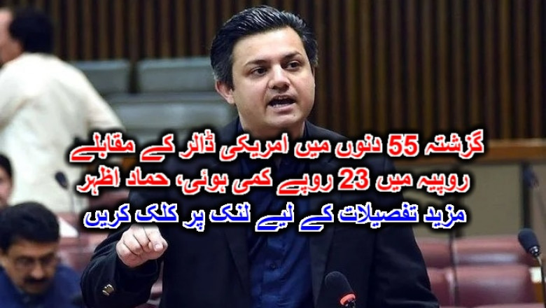 گزشتہ 55 دنوں میں امریکی ڈالر کے مقابلے روپیہ میں 23 روپے کمی ہوئی، حماد اظہر
