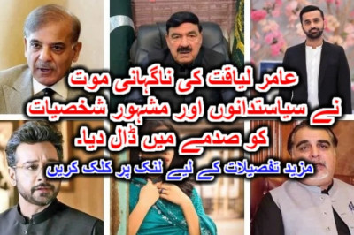 عامر لیاقت کی ناگہانی موت نے سیاستدانوں اور مشہور شخصیات کو صدمے میں ڈال دیا۔