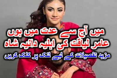 میں آج سے عدت میں ہوں، عامر لیاقت کی اہلیہ دانیہ شاہ