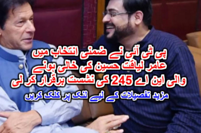 پی ٹی آئی نے ضمنی انتخاب میں عامر لیاقت حسین کی خالی ہونے والی این اے 245 کی نشست برقرار کر لی