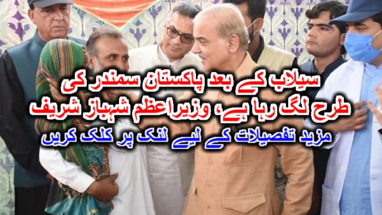 سیلاب کے بعد پاکستان سمندر کی طرح لگ رہا ہے، وزیراعظم شہباز شریف۔ مزید تفصیلات کے لیے لنک پر کلک کریں