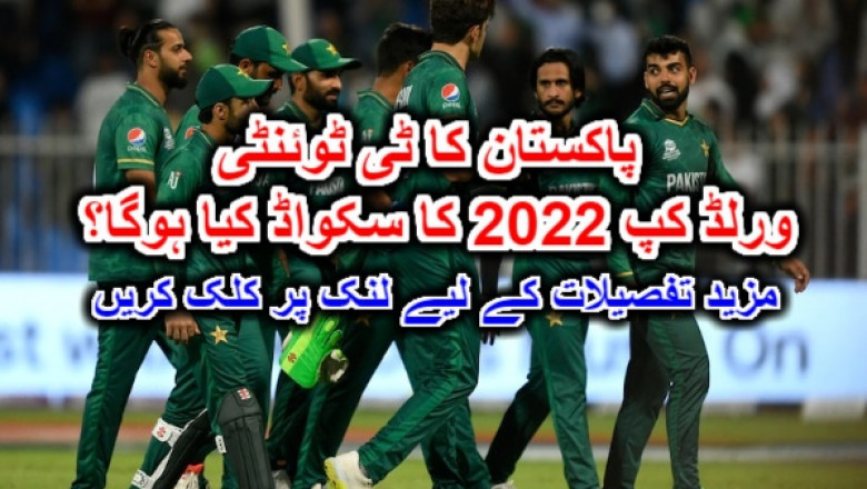 پاکستان کا ٹی ٹوئنٹی ورلڈ کپ 2022 کا سکواڈ کیا ہوگا؟ مزید تفصیلات کے لیے لنک پر کلک کریں