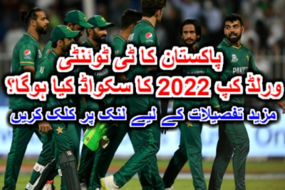 پاکستان کا ٹی ٹوئنٹی ورلڈ کپ 2022 کا سکواڈ کیا ہوگا؟ مزید تفصیلات کے لیے لنک پر کلک کریں