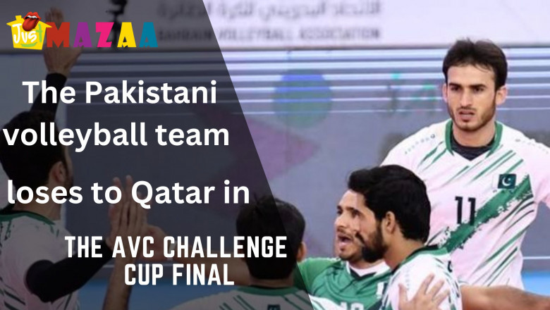 The Pakistani volleyball team loses to Qatar in the AVC Challenge Cup final.