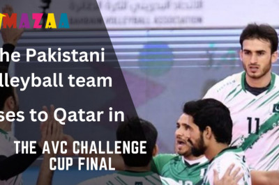 The Pakistani volleyball team loses to Qatar in the AVC Challenge Cup final.